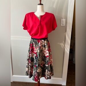 Vintage dress with Cotton skirt piece.